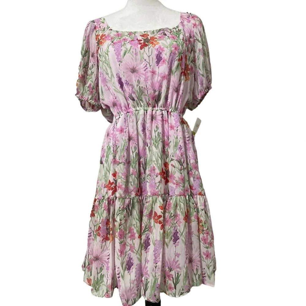 Taylor Cut Out Floral Pastel Mini Dress Size 14